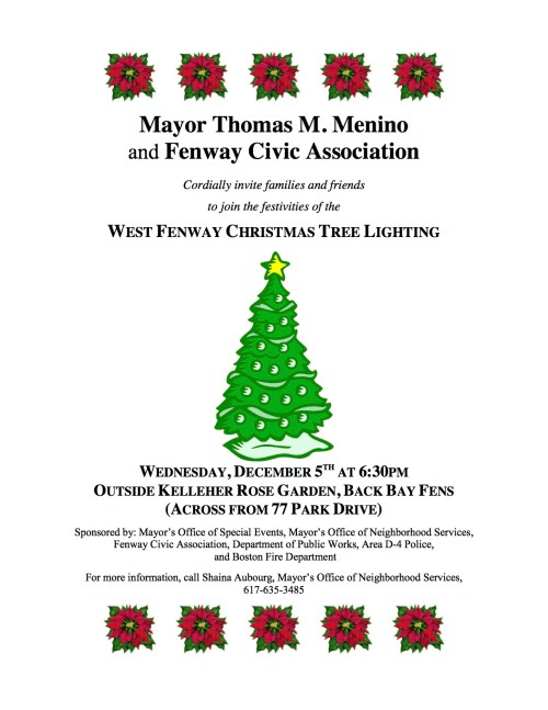 West Fenway Christmas Tree Lighting